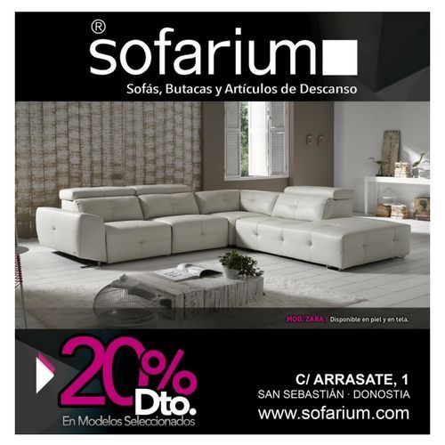 Ven a Sofarium y encontrarás una gran variedad de sofás en piel y en tela  hasta un 2o% de descuento . Ven a descubrir todas nuestras novedades y ofertas.