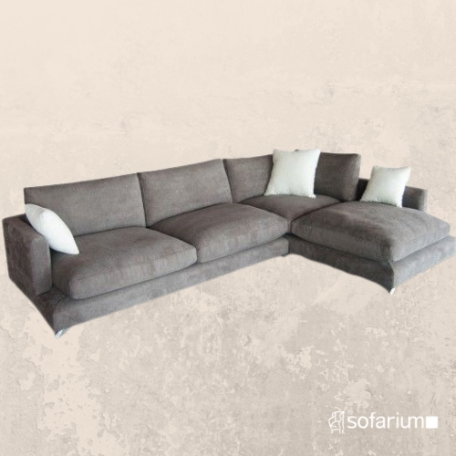 sofa de plumon y tela